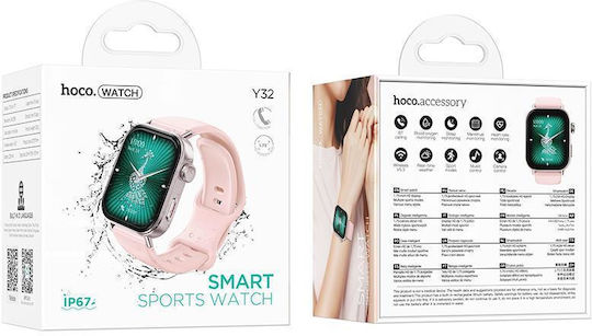 Hoco Y32 Smartwatch με Παλμογράφο (Ροζ)
