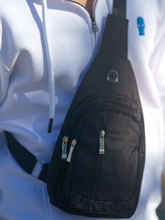 Herren Brusttasche Schwarz