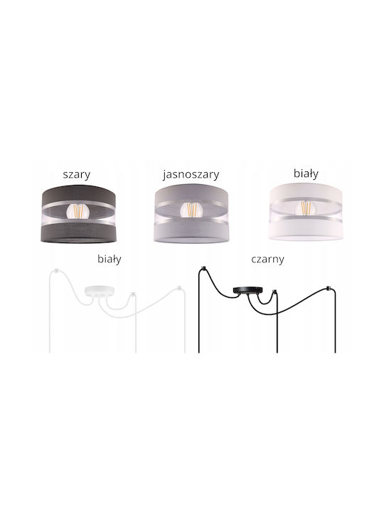 Light Home Candelabru Lumină de tavan pentru copii Suspendata din metal cu suport pentru bec E27 Alb