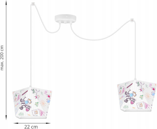 Light Home Kids Metallic / Fabric Chandelier Ceiling Light E27
