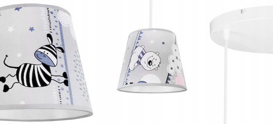 Light Home Kids Metallic / Fabric / Plastic Chandelier Ceiling Light E27 White 60W