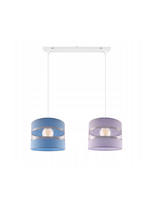 Light Home Kids Metallic / Fabric Chandelier Ceiling Light E27 Blue
