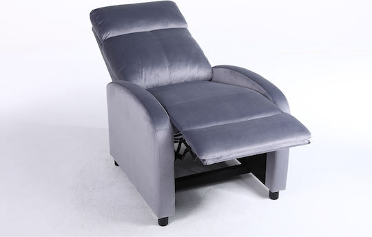 Tureis Fotoliu Relax Catifelat Gri 68x86x99cm