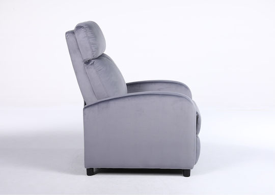 Tureis Fotoliu Relax Catifelat Gri 68x86x99cm