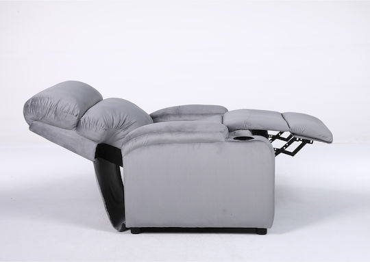Rana Πολυθρόνα Relax Βελούδινη Γκρι 80x95x103cm