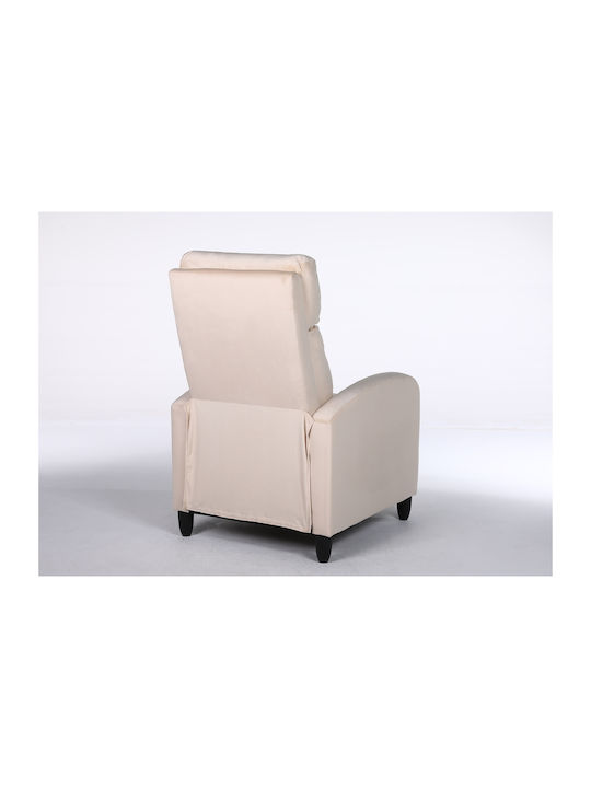Atria Фотьойл Relax Кадифен Ecru 67.5x90x104см