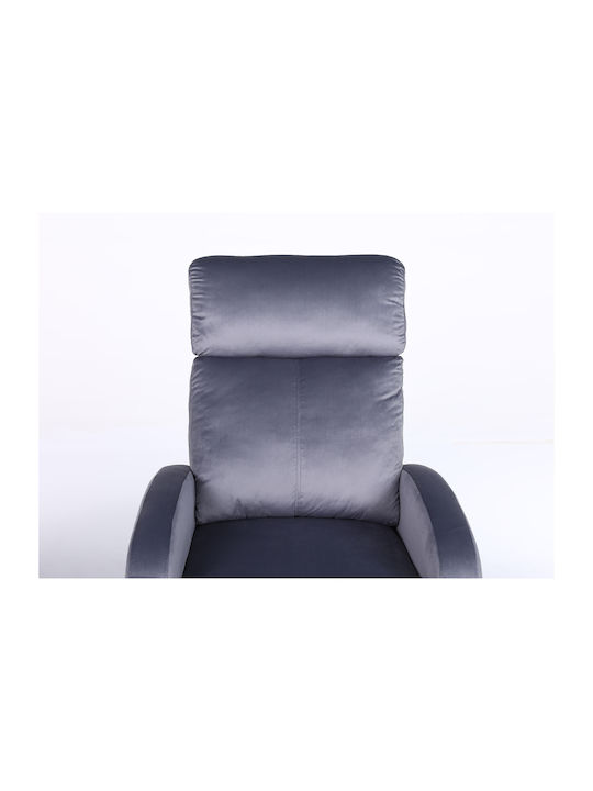 Tureis Πολυθρόνα Relax Βελούδινη Γκρι 68x86x99cm