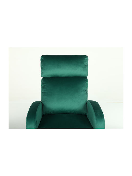 Atria Πολυθρόνα Relax Βελούδινη Πράσινο 67.5x90x104cm