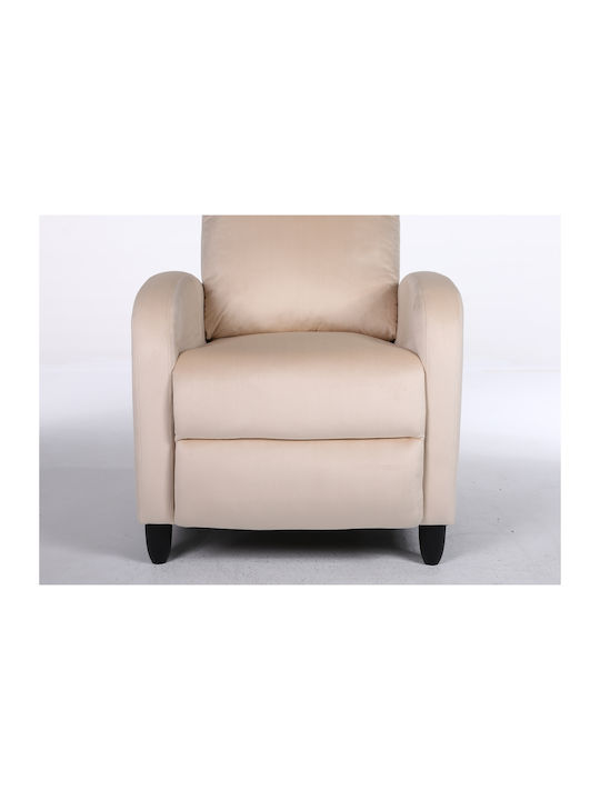 Atria Фотьойл Relax Кадифен Ecru 67.5x90x104см