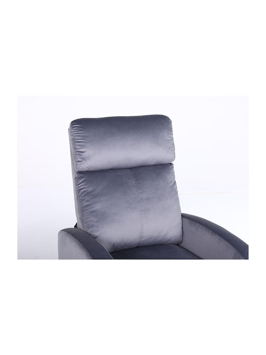 Tureis Πολυθρόνα Relax Βελούδινη Γκρι 68x86x99cm