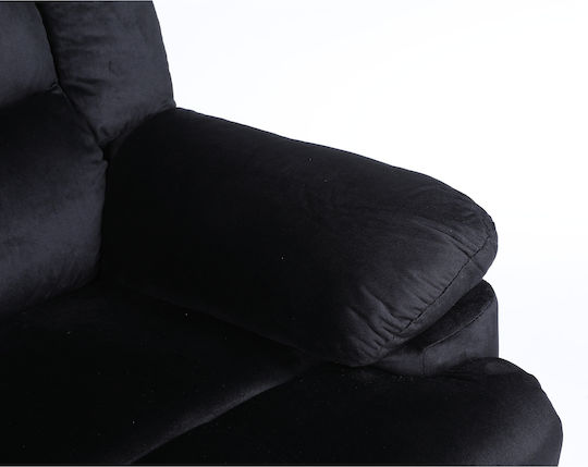 Carinae Relaxsessel mit Fußhocker Samt Black 93x90x100cm