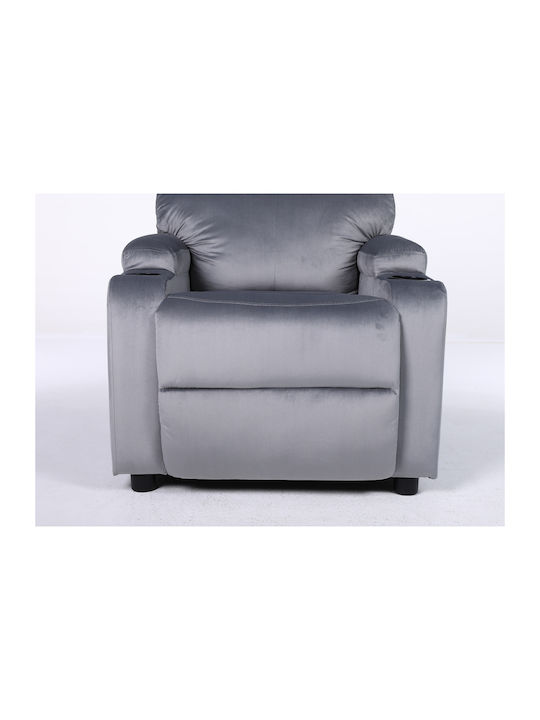 Rana Fotoliu Relax Catifelat Gri 80x95x103cm