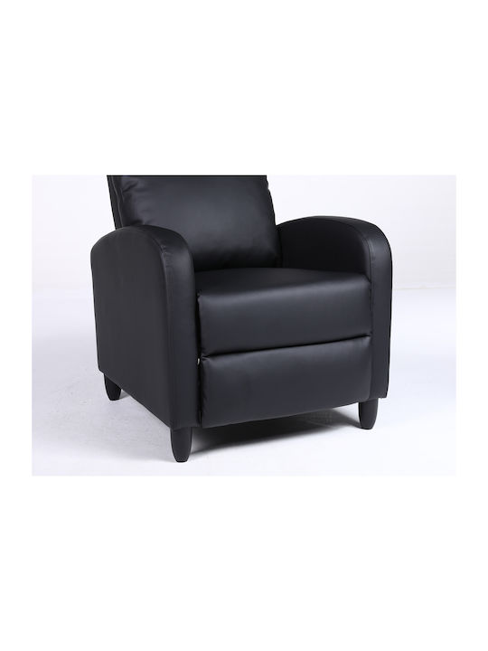Atria Πολυθρόνα Relax από Δερματίνη Μαύρο 67.5x90x104cm