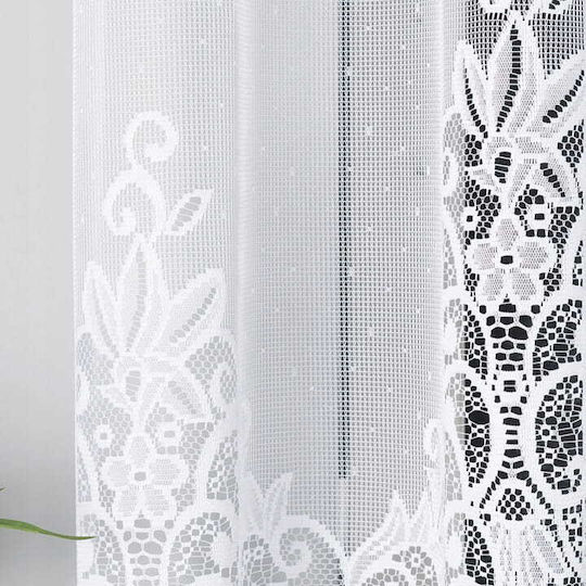 Markizeta Κουρτίνα με Τρέσα Berenika Λευκή 140x330εκ.