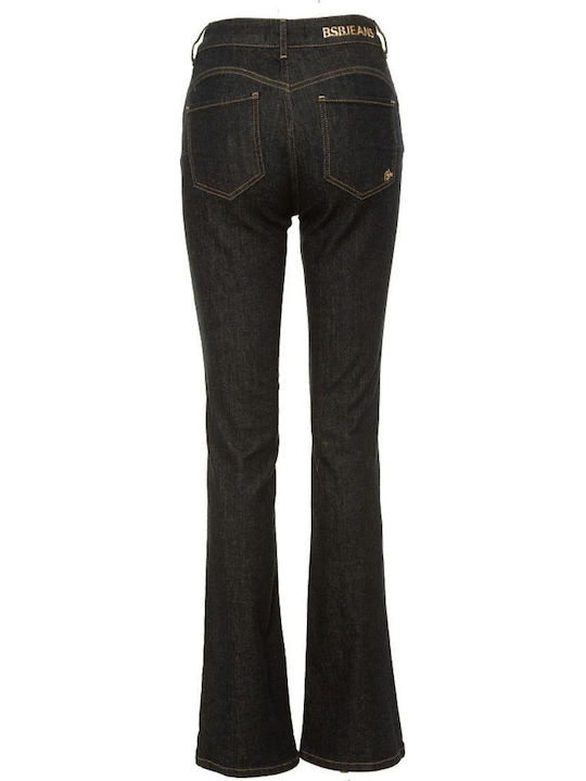 Γυναικείο Jean Παντελόνι Mid Rise σε Bootcut Εφαρμογή Σκουρο Μπλε Denim