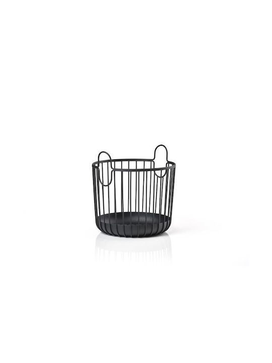 Zone Denmark Metallic Organizer Basket Ø20x20 Inu Black