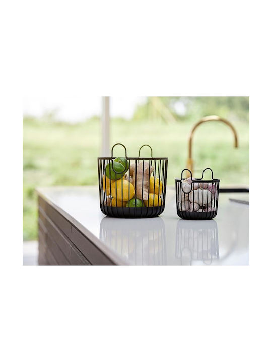 Zone Denmark Metallic Organizer Basket Ø20x20 Inu Black