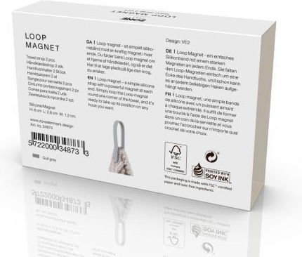Zone Denmark Badezimmerhaken Magnetisch Set 2 Stück 9 cm Loop Gull Grau