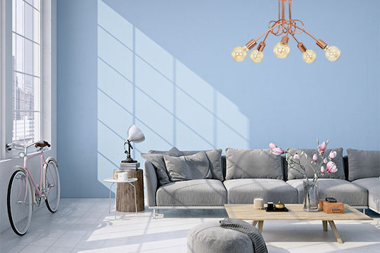 Light Home Κρεμαστό Φωτιστικό Κίτρινο για 5 Λαμπτήρες E27