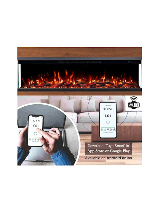 Berlin-42 Wall Mounted Electric Fireplace 1800W 106.7x18.9cm Gray