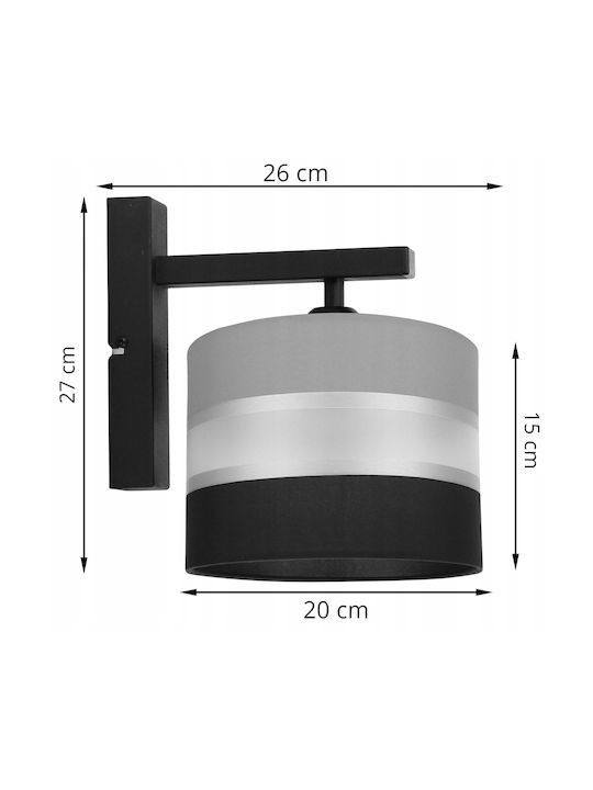 Light Home Modern Leuchte Wand mit Fassung E27 Schwarz