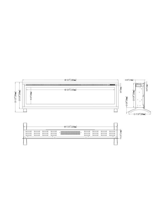 Electric Fireplace Smart Notting Hill 50 Wall Mounted Insert LED 1800w Hitense