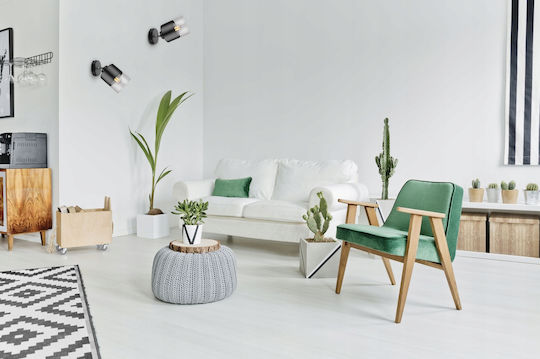 Light Home Μοντέρνο Φωτιστικό Τοίχου με Ντουί E27 Μαύρο