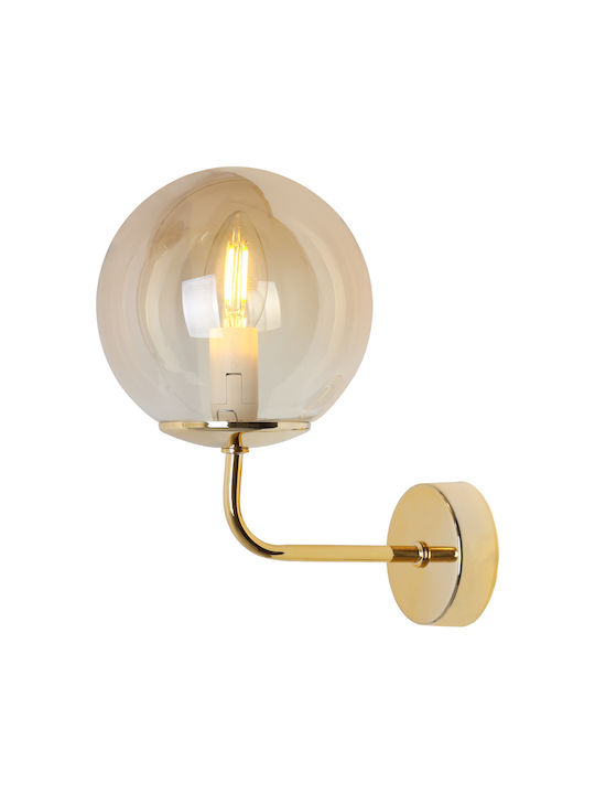Light Home Μοντέρνο Φωτιστικό Τοίχου με Ντουί E14 Χρυσό