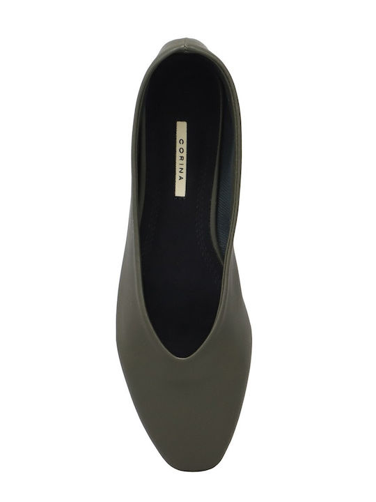 Synthetic Leather Ballerinas Green