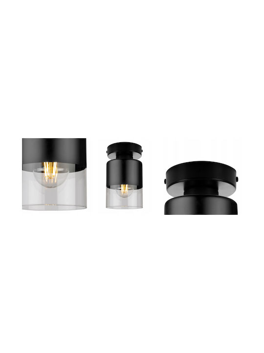 Light Home Πλαφονιέρα Οροφής Μαύρη με Ντουί E27