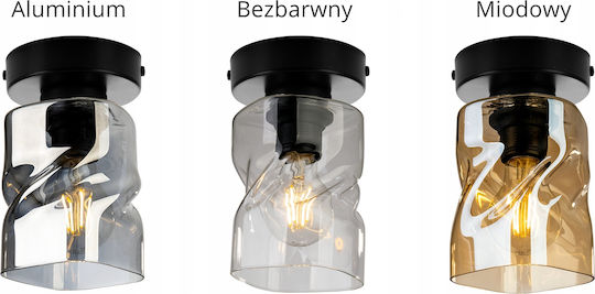 Light Home Πλαφονιέρα Οροφής Μαύρη με Ντουί E27