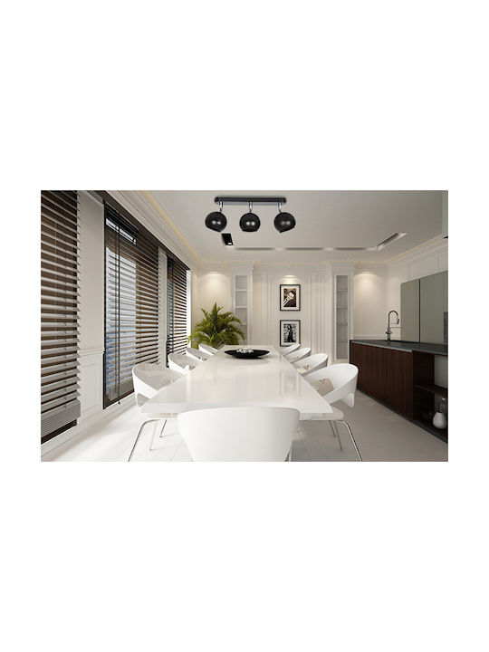 Light Home Τριπλό Σποτ με Ντουί GU10 σε Μαύρο Χρώμα