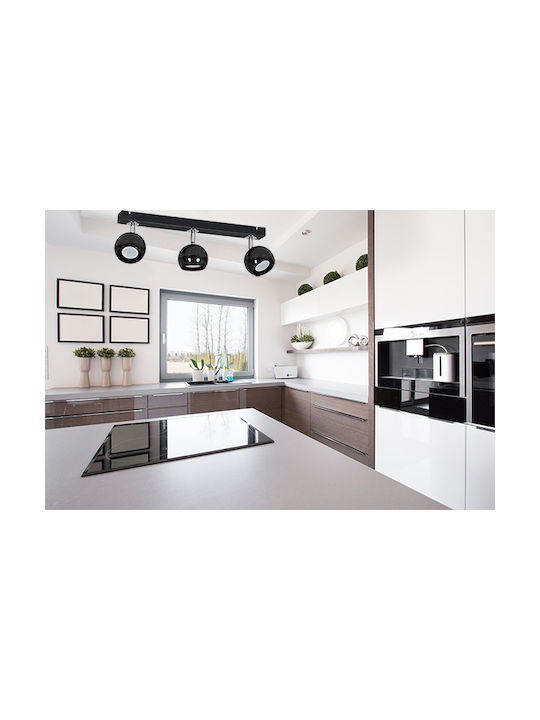 Light Home Τριπλό Σποτ με Ντουί GU10 σε Μαύρο Χρώμα