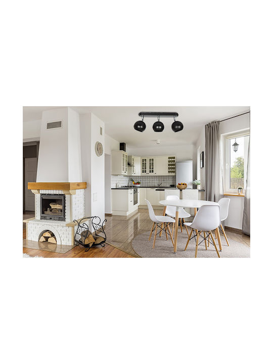 Light Home Τριπλό Σποτ με Ντουί GU10 σε Μαύρο Χρώμα