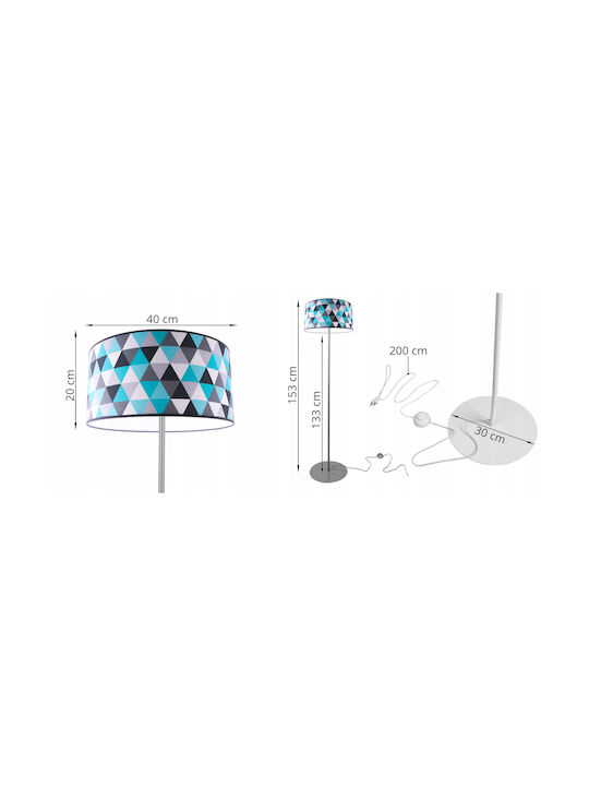 Light Home Floor Lamp with Socket for Bulb E27 Blue GARO_2120/LS