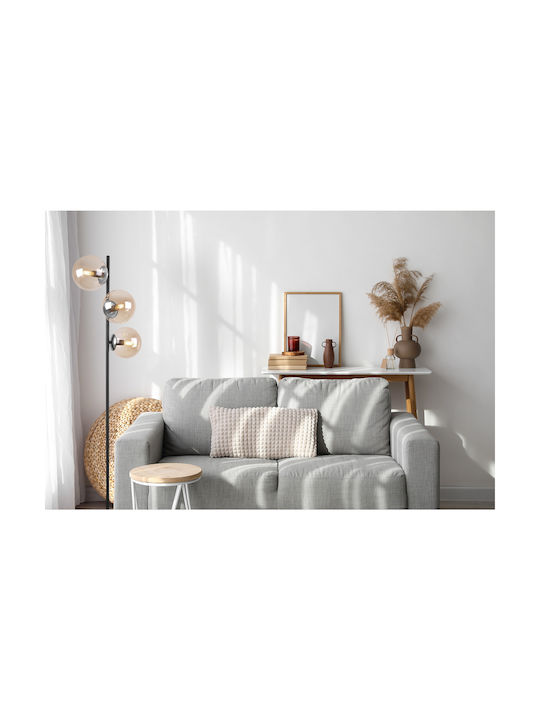 Light Home Φωτιστικό Δαπέδου με Ντουί για Λαμπτήρα E14 Μαύρο