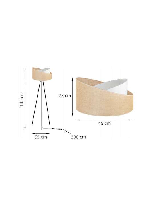 Light Home Lampa de podea Î145cm. cu Soclu pentru Bec E27 Alb