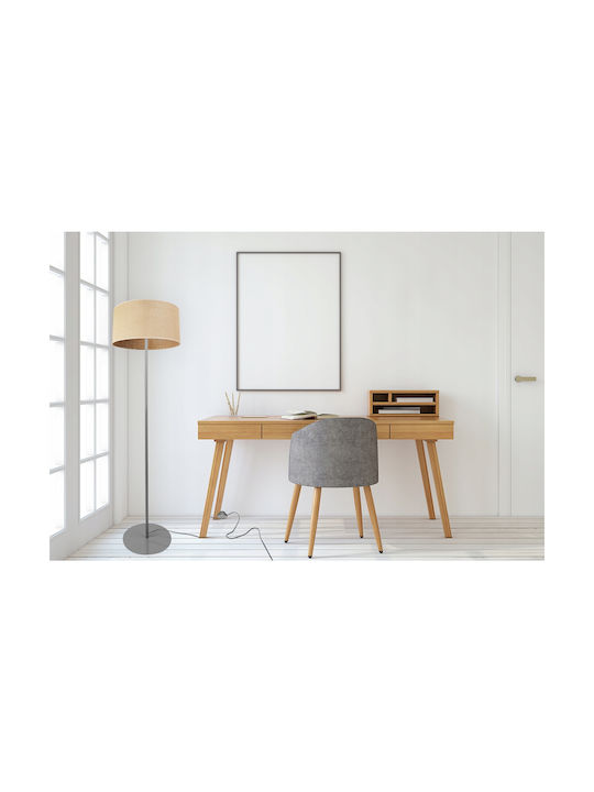 Light Home Floor Lamp H150xW35cm. with Socket for Bulb E27 White