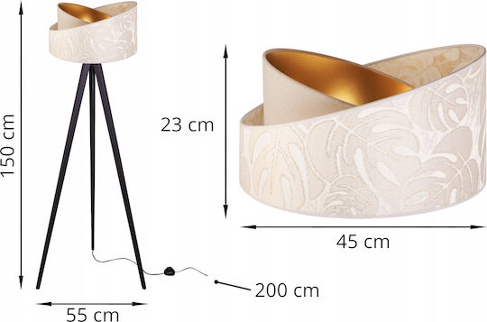 Light Home Φωτιστικό Δαπέδου με Ντουί για Λαμπτήρα E27 Μαύρο