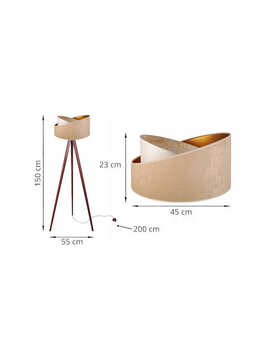Light Home Φωτιστικό Δαπέδου με Ντουί για Λαμπτήρα E27 Καφέ
