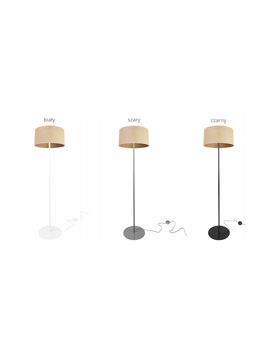 Light Home Floor Lamp H150xW35cm. with Socket for Bulb E27 White