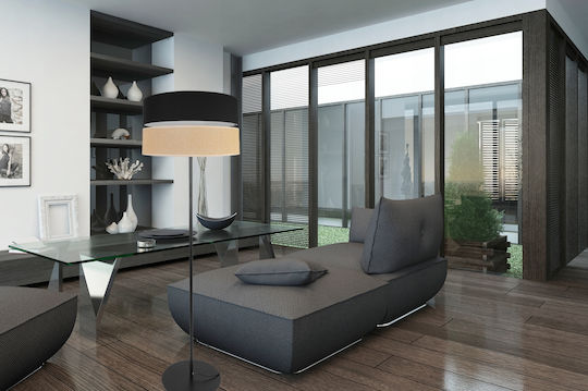 Light Home Lampa de podea Î152xL40cm. cu Soclu pentru Bec E27 Negru