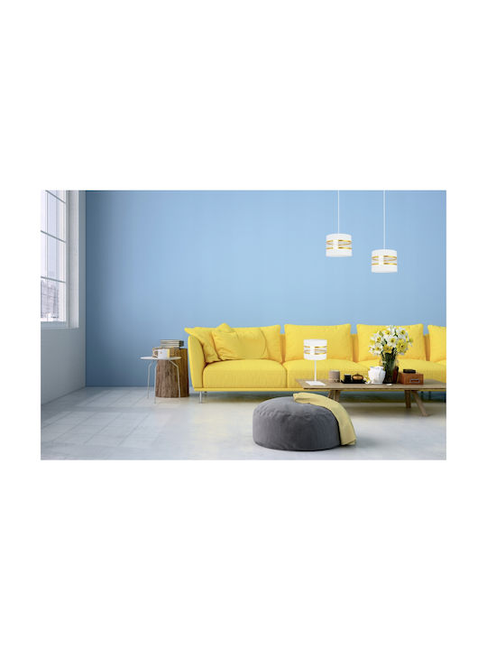 Light Home Μεταλλικό Πορτατίφ για Ντουί E27 με Λευκό Καπέλο και Βάση