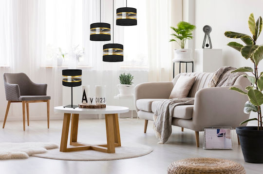 Light Home Μεταλλικό Πορτατίφ για Ντουί E27 με Μαύρο Καπέλο και Βάση