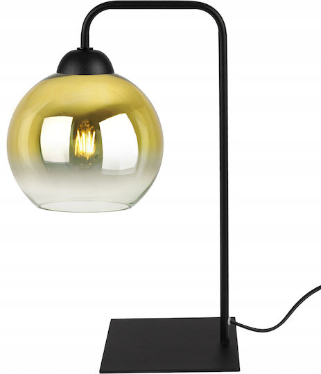 Light Home Sticlă Lampă de masă pentru Soclu E27 cu Abajur Negru și Bază