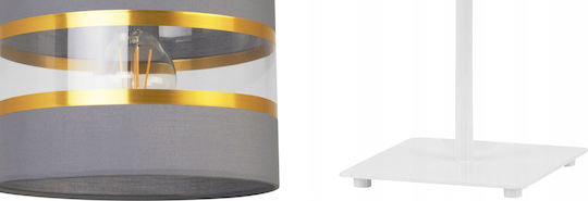 Light Home Metall Tischlampe für Fassung E27 mit Weiß Schirm und Basis