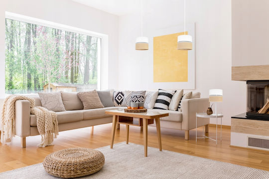 Light Home Метална Настолна лампа за Цокъл E27 с Бял Абажур и Основа