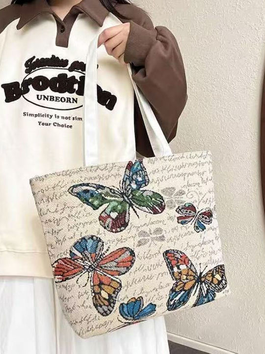 King Υφασμάτινη Τσάντα Butterflies Πολλαπλών Χρήσεων 100% Ανακυκλώσιμα Υλικά 40χ30 Εκ