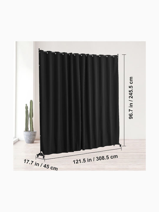 Vevor Portable Room Divider Wheels Black Privacy Screen Blpf96120incyupd6v0