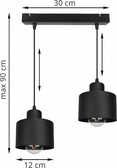 Light Home Ρυθμιζόμενο Κρεμαστό Φωτιστικό Μαύρο